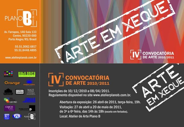 CONVITE IV CONVOCATÓRIA DE ARTE - ARTE EM XEQUE 2010 blog.